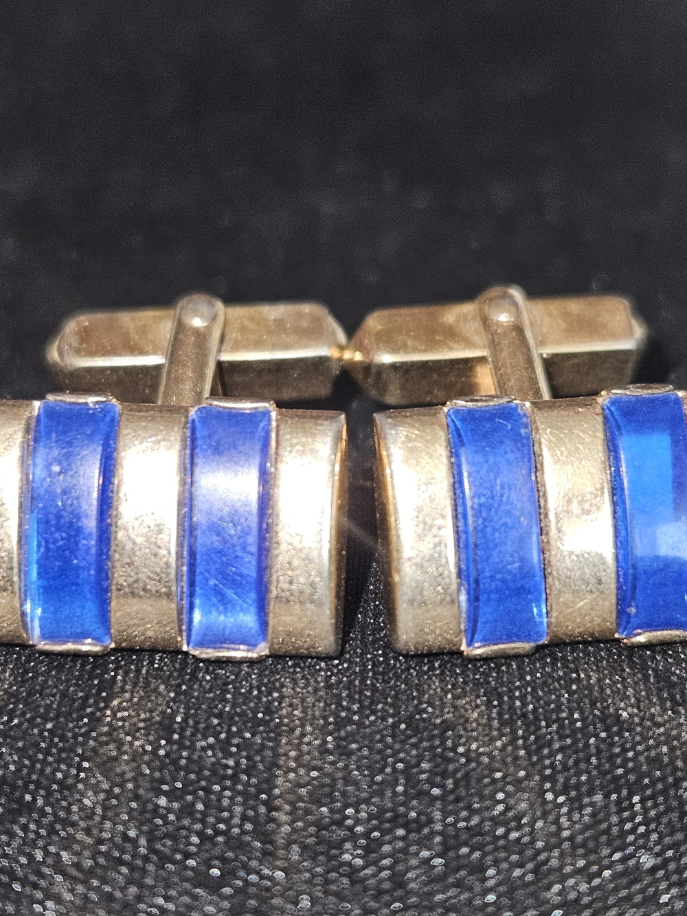 SWANK Cufflinks with Bright Blue Inlay